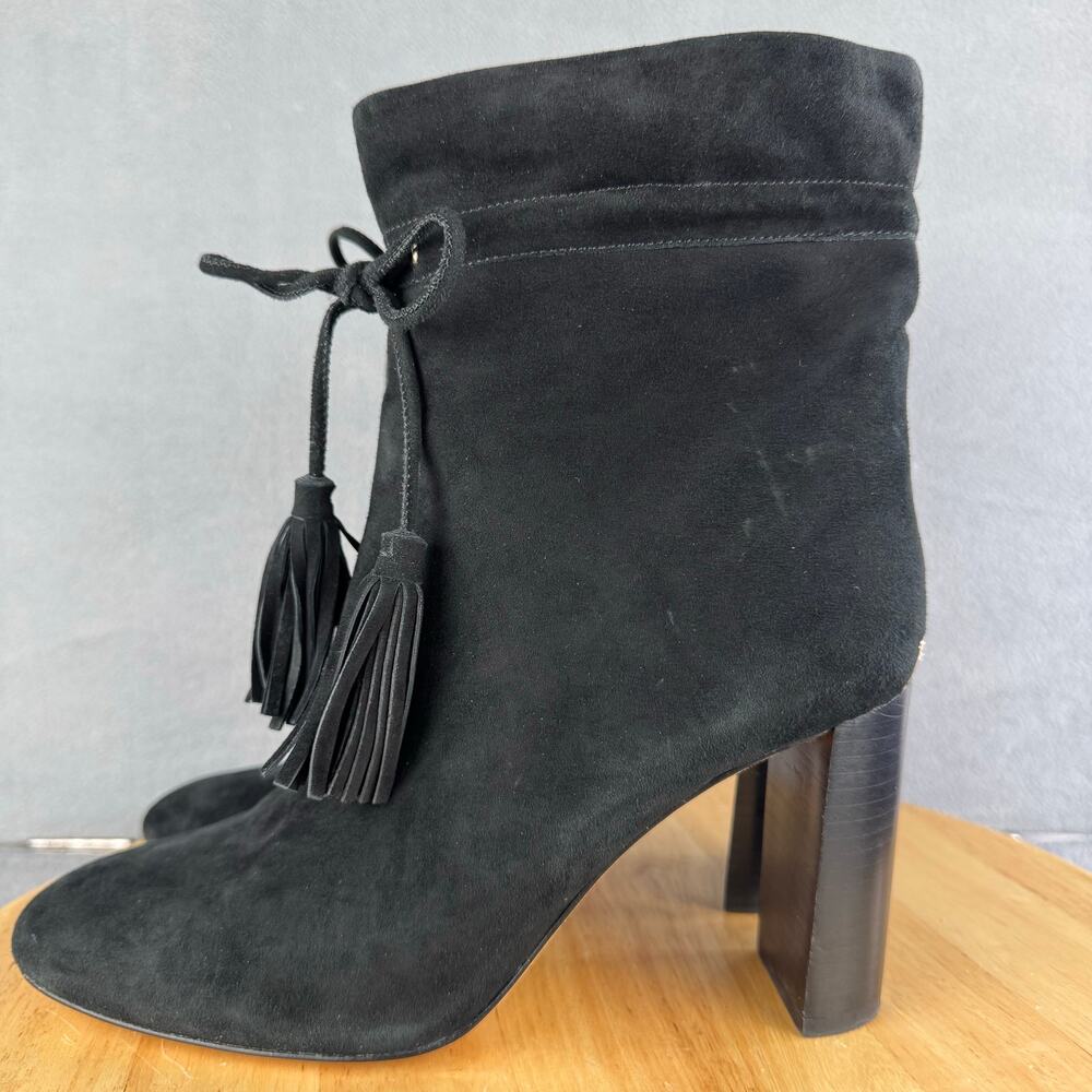 Kate Spade Hillie Black Suede Block Heel Ankle Bootie Women’s Size 10M US